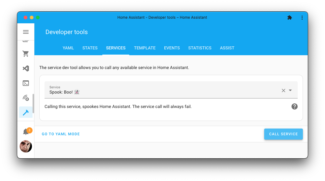 Screenshot of the Spook Boo! action on the Tools page.